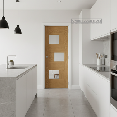 XL Joinery Perugia Pre-finished Oak Clear Internal Glazed Door