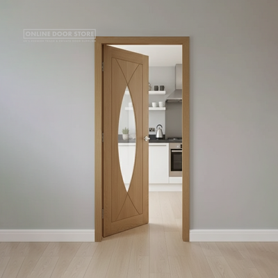 XL Joinery Pesaro Pre-Finished Oak Clear Internal Glazed Door