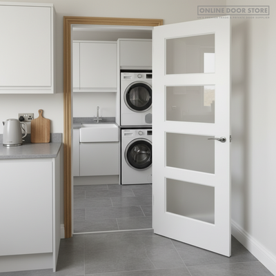 XL Joinery Severo White Bevelled Glass Clear Internal Door