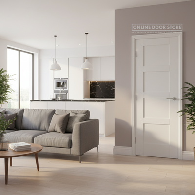 XL Joinery Shaker 4 Panel White Primed FD30 Fire Door