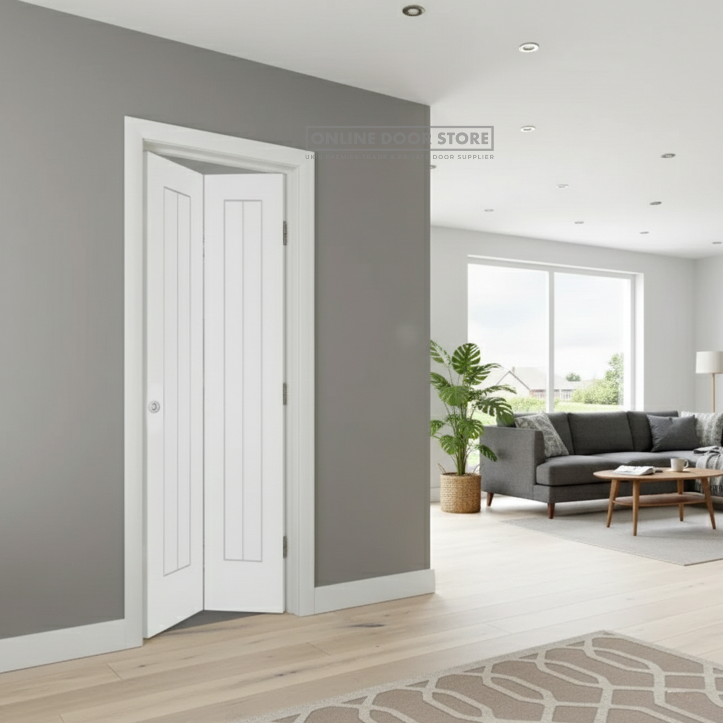 XL Joinery Suffolk White Primed Bi-Fold Internal Door