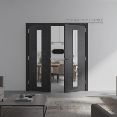 XL Joinery Umber Grey Laminate Forli Internal Glazed Door