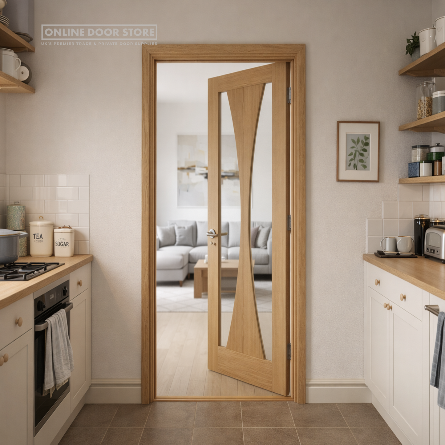 XL Joinery Verona Oak Clear Glazed FD30 Fire Door