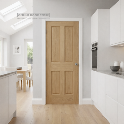 XL Joinery Victorian 4 Panel Pre-Finished Oak FD30 Fire Door