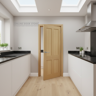 XL Joinery Victorian Shaker 4 Panel Oak FD30 Fire Door