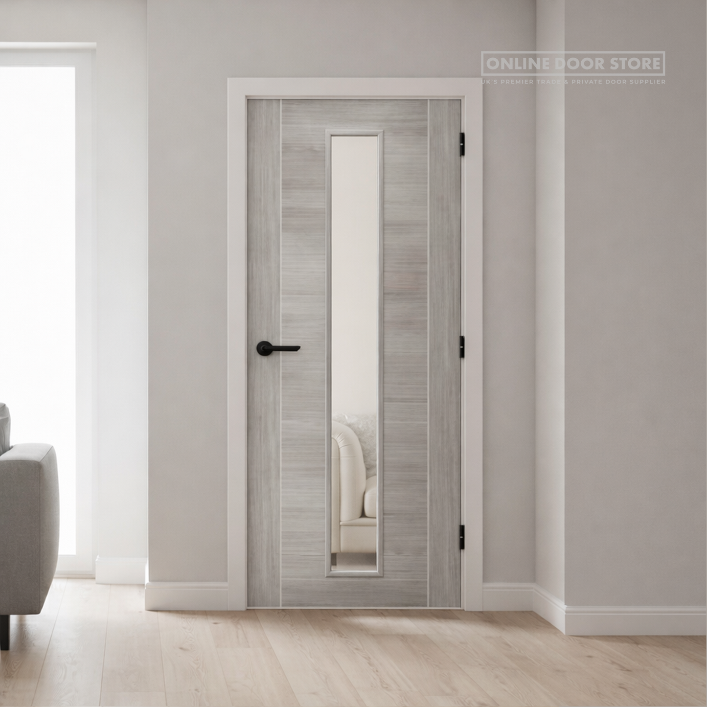 XL Joinery White Grey Laminate Forli Internal Glazed Door