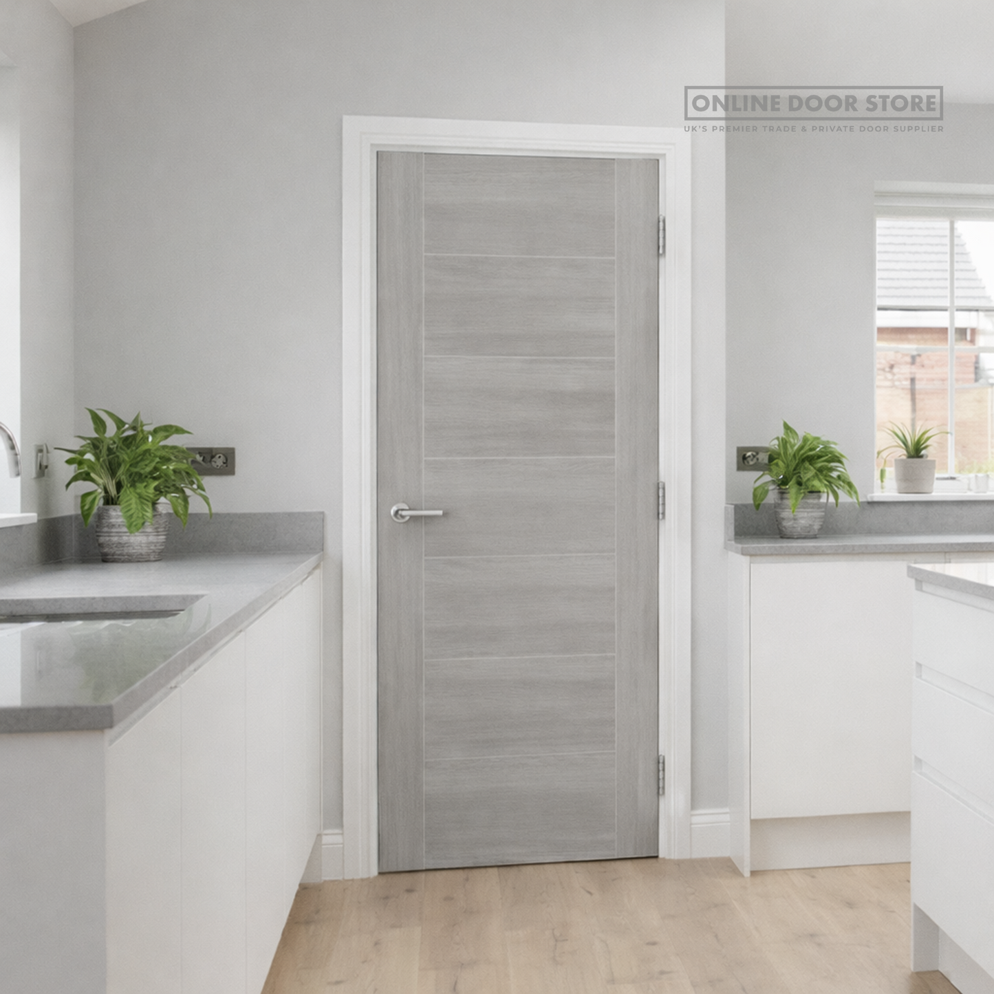 XL Joinery White Grey Laminate Palermo Internal Door