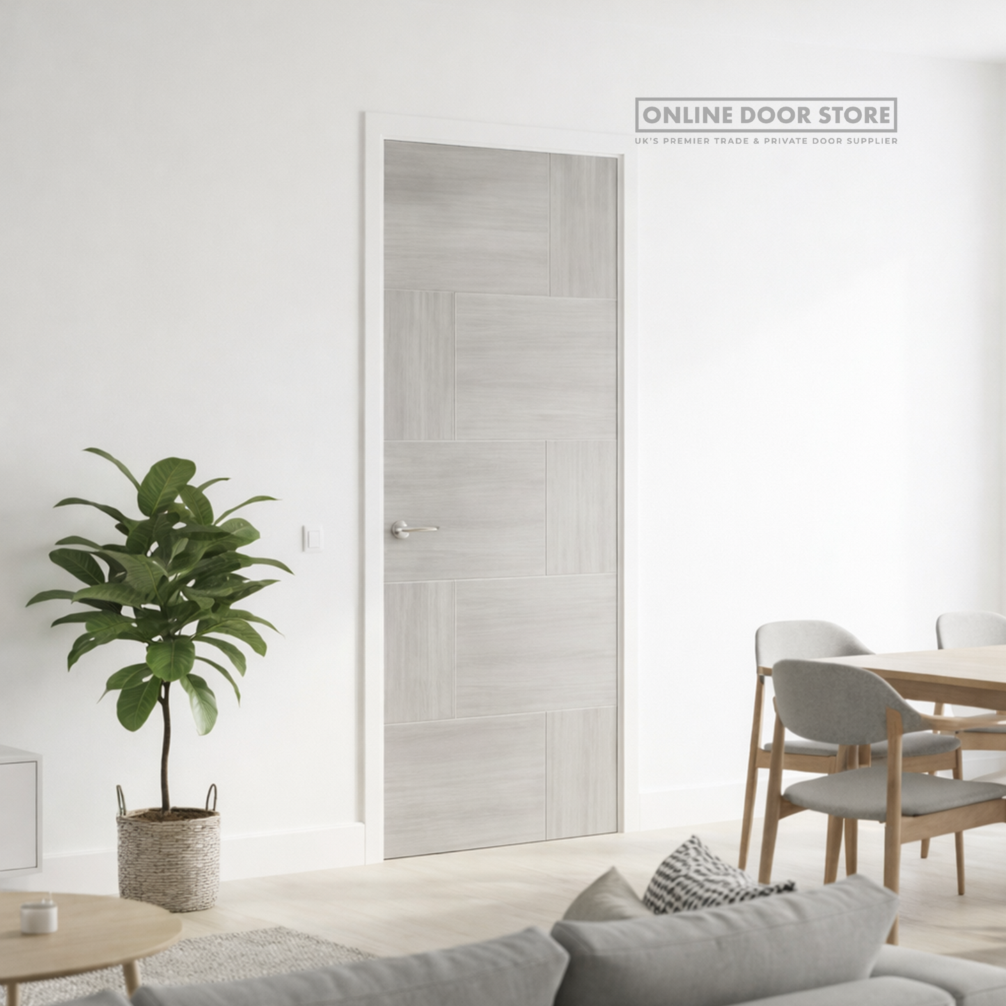 XL Joinery White Grey Laminate Ravenna Internal Door