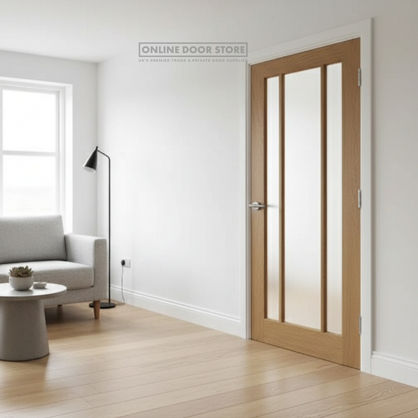 XL Joinery Worcester 3 Light Oak Clear Internal Glazed Door